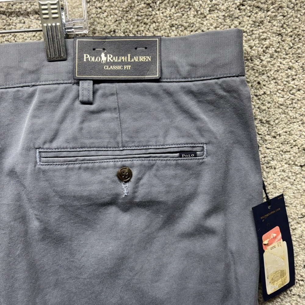 Vintage Polo Ralph Lauren Pants Mens 48Bx30 Blue Chino Classic Fit NWT *Read - Picture 10 of 15